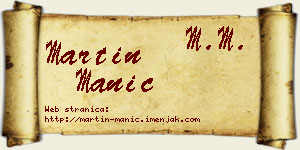 Martin Manić vizit kartica
